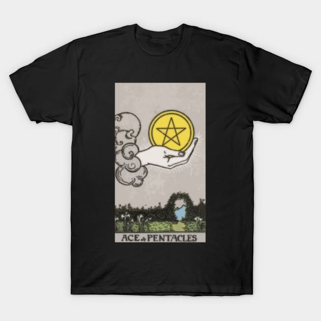 Tarot Card = Ace of Pentacles T-Shirt by tetratarot